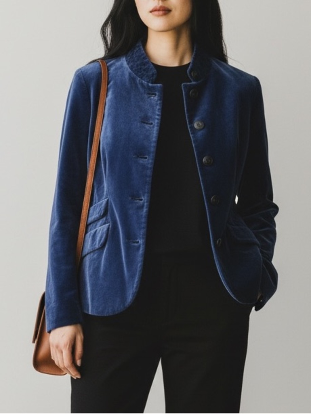 NWT Sundance Blueberry Blue Velvet Blazer Size Medium Petite